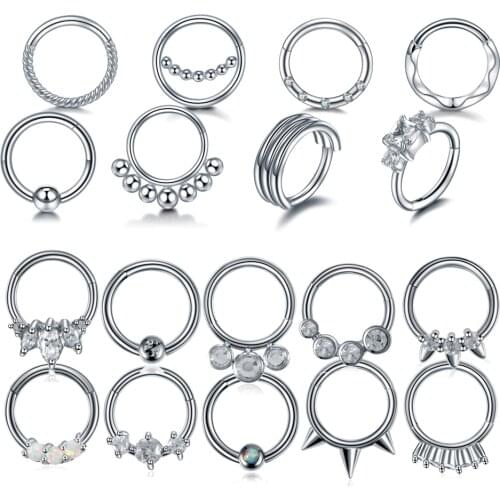 1PC /lot Multi Design Nose Ring Stainless Steel Septum Piercing Oreja Sexy Helix Piercing Earrings Tragus Ring Body Jewelry