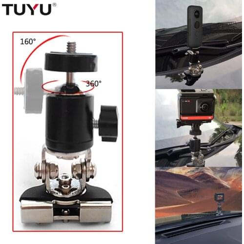 TUYU Stainless Steel Car Auto Hood Work Bracket for Gopro max hero8765 insta 360 one X/R Yi DJI OSMO Car bracket accessories