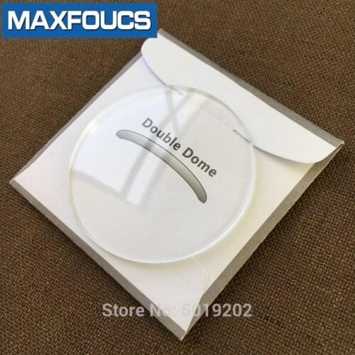Table glass round smooth mineral glass Double dome thickness 3.0 mm, diameter of 26-43.5mm
