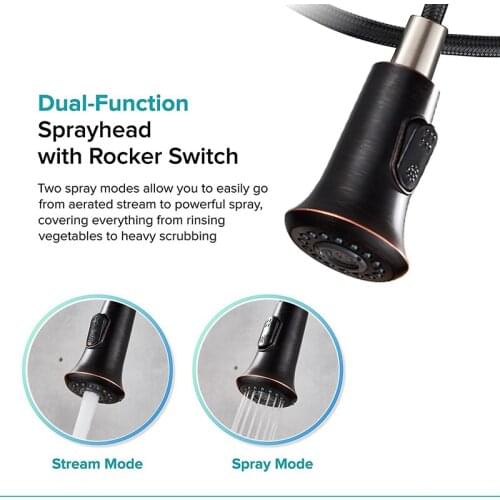 Vidric Bronze Black Kitchen Faucet Pull Out Kitchen Tap 360 Degree Rotation Pull Down Spray Singe Handle Kitchen Mixer Tap