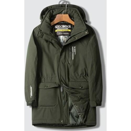 Mens Winter Jacket Hooded Large Size 8XL Warm Coat Mid Long Windbreaker Male Autumn Thick Down Cotton-Padd Thermal Parka Men