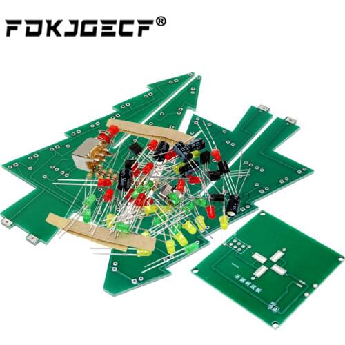 Three-Dimensional 3D Christmas Tree LED DIY Kit Red/Green/Yellow LED Flash Circuit Kit Electronic Fun Suite