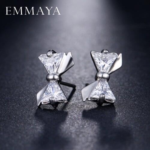 EMMAYA New Fashion Stud Earrings For Women Black Cute Bow Tie Brincos Jewelry Accessories Wholesales