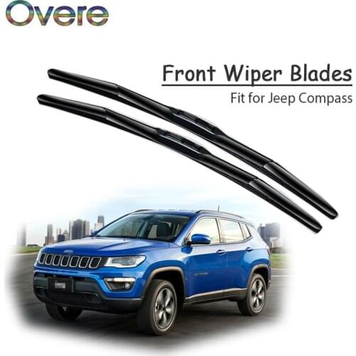 Overe 1Set Rubber Car Front Wiper Blade Kit For Jeep Compass MK49 2017 2016-2006 Jeep Original replace Accessories