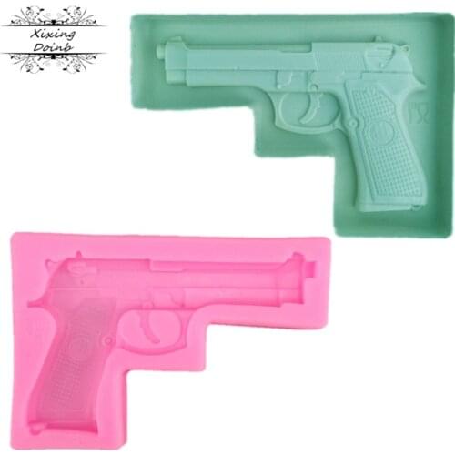 Gun Toy Pistol Shape Fondant Cake Silicone Mold 3D Embossed Chocolate Mould Pastry Biscuits Molds DIY Kitchen Baking Tools