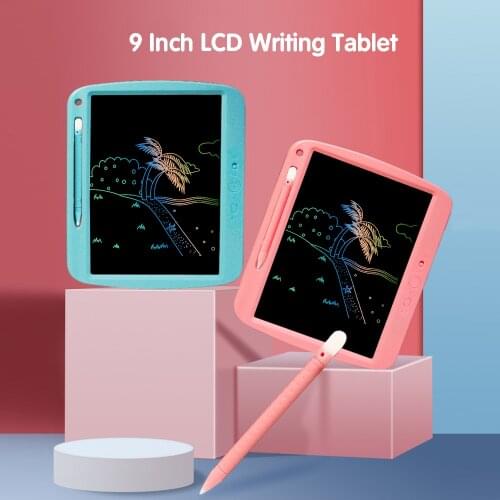 LCD Writing Tablet 9 In Partly Erasable Pressure-sensitive Drawing and Writing Board Lock Function LCD screen Eye-protective Pad