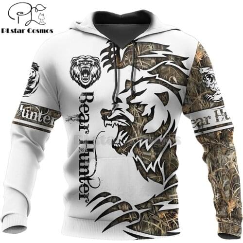 PLstar Cosmos bear HUNTING 3D Printed Shirts 3D Print Hoodies/Sweatshirt/ZipperMan Women big black bear Bow Hunter battle-18