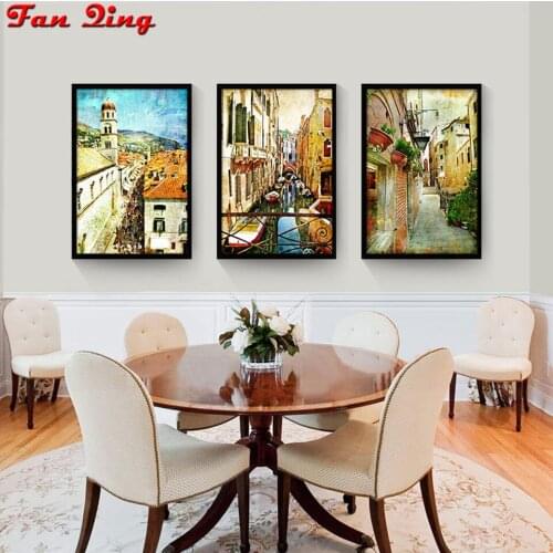 Full Square/Round Drill 5D DIY Diamond Painting Nordic city landscape diamond Embroidery Cross Stitch 5D Home Decor Gift