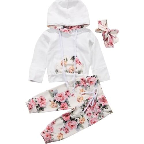 Pudcoco US Stock 0-24M New Fashion Lovely Spring Newborn Baby Girls Sport Outfits Clothes Sweat Shirt Hoodies+Pants Set AU