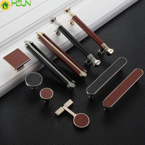 Hole Zinc Alloy Cupboard Metal Single Handle Antique Black Wardrobe Leather Handle Simple Drawer Cabinet Door Handle
