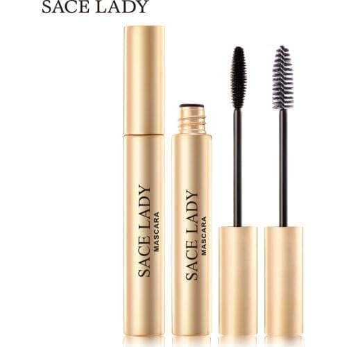 SACE LADY Gold Tube Double Brush Head Natural Curling Long Mascara SL345 Waterproof Makeup Goods Cosmetic Gift for Women