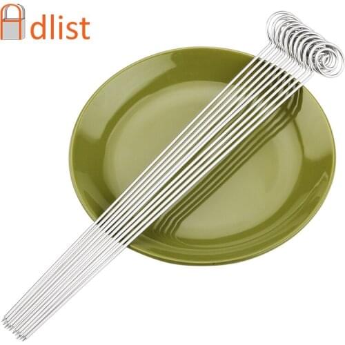 13.5" 35cm Stainless Steel Barbecue Skewers Flat Shish Kebab Grills Metal BBQ Skewer Sticks Needle Reusable cooking Accessories