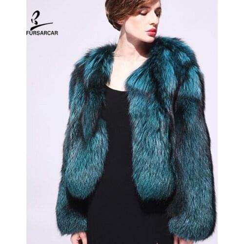 FURSARCAR 2021 Real Rex Fox Fur Jacket Genuine Natural Silver Fox Fur Coat Thick Warm Winter Top Fashion Luxury Women Clothes