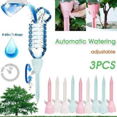 3Pc Drip Irrigation System Automatic Self Watering Spikes Adjustable for Plants Indoor Outdoor Potted Plants Irrigation Systems