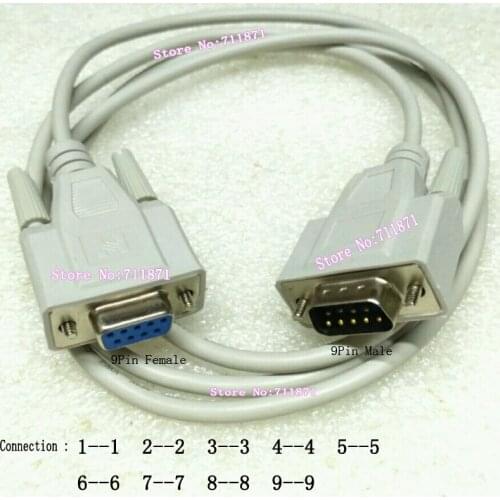 Pass-Through Male to Female 9P 9Pin RS232 DB9 Line Cable 9 Pin Male Female DB9 RS232 Extension cord 9P Point to Point DB9 Line