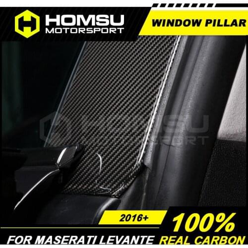 Carbon Fiber window pillar For Mase-rati Levante 2014+ Side B C Pillar Decoration Trim 3M Tape Add On door column decoration