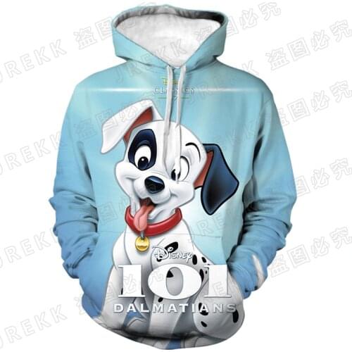 Cartoon Anime 101 Dalmatians 3D Hoodies Men Women Children Fashion Dog Print Sweatshirts Clothes Boy Girl Kids Long Sleeve Coat