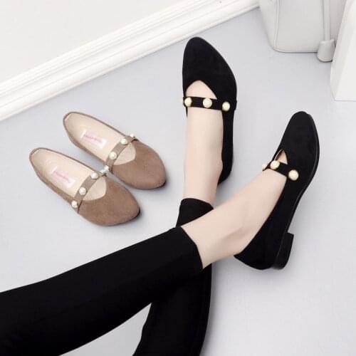 Summer Women Office Shoes Fashion Formal Pump Shoes Black Pearl Comfortable Ladies Low Heels Party Wedding Slip On Shoes