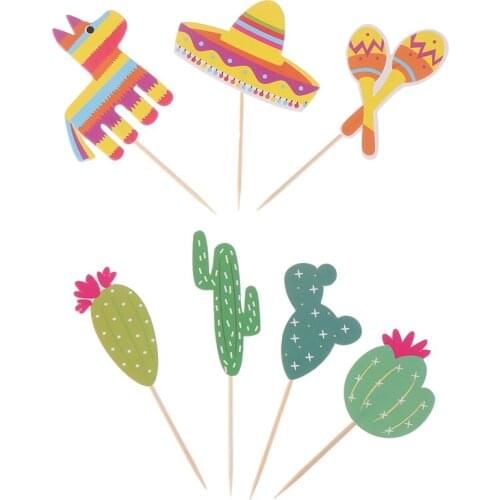 Alpaca Cake Decoration Insert Mexican Cactus Cake Insert Decoration Cake Inserts Card Party Gifts Kid Birthday Wedding Decor
