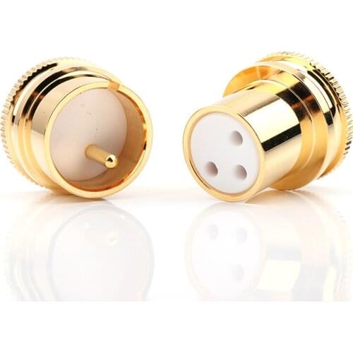 High quality 4pcs/lot Noise Stopper Gold Plated Copper XLR Plug Caps, XLR Protect Cap Noise Stopper