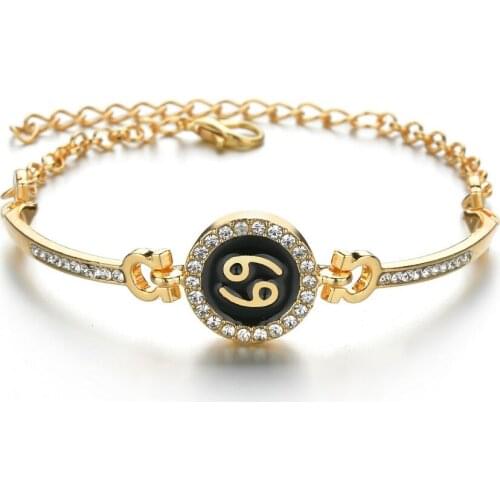 2021 New Korea Fashion Twelve Constellations Bracelet CZ Inlay Womens Bracelet Gift Temperament Jewelry Wholesale