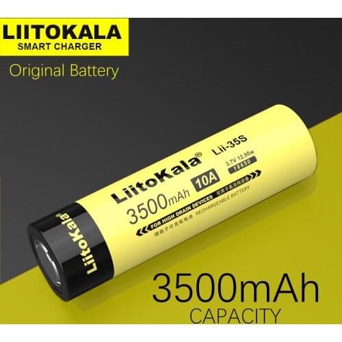 1-10PCS LiitoKala New Lii-35S 18650 3.7V 3500mAh Rechargeable Lithium Battery for LED Flashlight