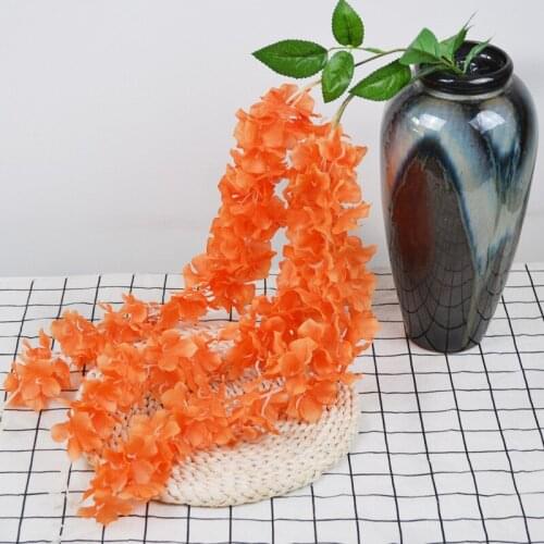1pcs 105cm length wedding arch decor artificial wisteria silk hydrangea flower vine plant Bouquet home hotel party decor props