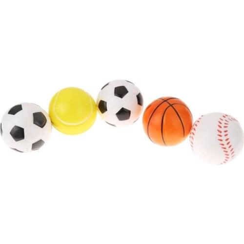 1pcs Pet Ball Training Dogs Vent Toy Small Ball Round PU Decompression Foam Baseball/football/ basketball/Tennis Toys 6.3cm