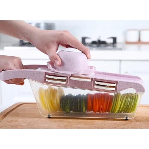 10 in 1 Kitchen Multi-function Manual Chopper with 6 Blade Fast Cutter Vegetable Potato Silk Grater Slicer