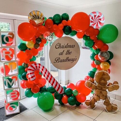 126pcs christmas decoration latex balloon red green balloon candy aluminum film balloon новый год 2022 home decor navidad