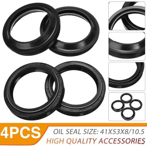 2set/4pcs Motorcycle Scooter Oil Seals Dust Seals For Front Fork Damper Shock Absorber 41x53x8/10.5 Parts Accessories