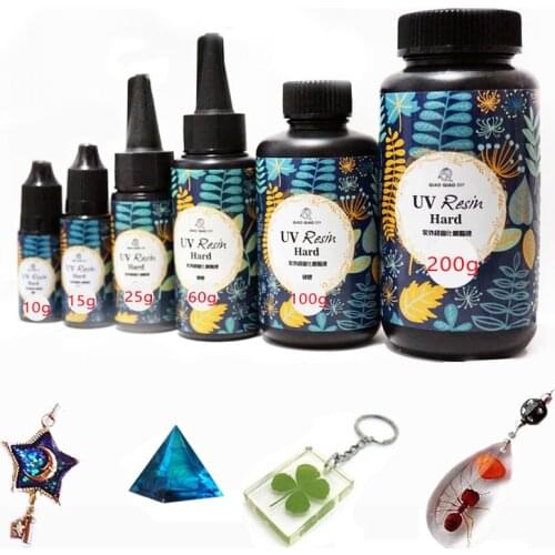 200g UV Resin Hard Glue Ultraviolet Transparent LED DIY Tools for Fashion elegant Jewelry Vintage Chic