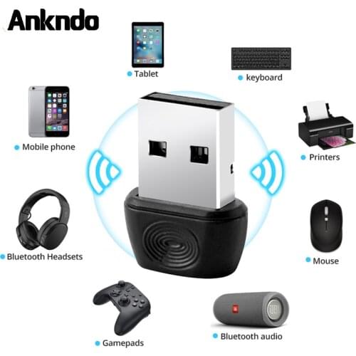 ANKNDO Usb Bluetooth Adapter 5.0 Bluetooth Dongle Receiver Transmitter Wireless Usb BT Free Drive Adapter For PC Computer Laptop
