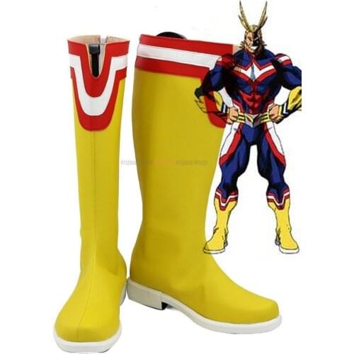 My Hero Academia All Might Cosplay Boots Yellow Shoes Boku no Hero Cosplay Custom Made