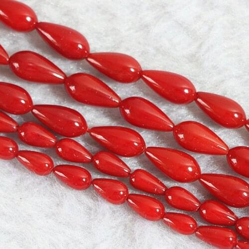 Natural red coral 4*8mm waterdrop teardrop beads fit diy necklace bracelet loose beads free shipping jewerly making 15inch B655