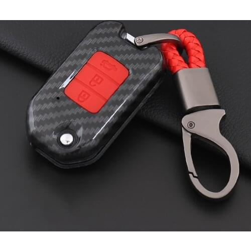 Carbon Fiber Silicone Car Key Case Cover For Honda XRV Vezel CRV Jade Mobilio Crider Accord Odyssey Civic Auto Protection Shell