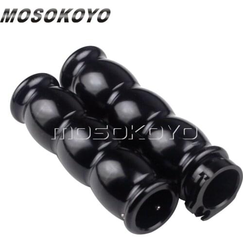 Black/Sliver 25.4mm Cafe Racer Hand Grips CNC Aluminum Vintage 1" Bar Grip for Harley Chopper Bobber Sportster Rough Craft