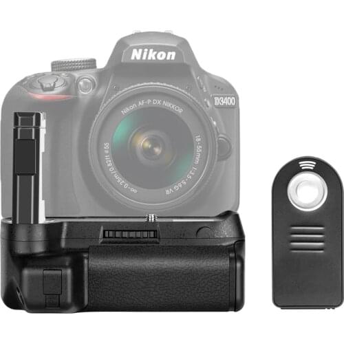 MB-D3400 D3400 Battery Grip + IR Remote Control + 6 AA Battery Solt + Li-ion Battery Solt for Nikon D3400 EN-EL14