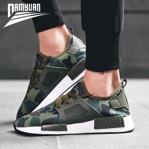 Damyuan New 2020 Mens Casual Shoes Mesh Breathable Running Shoes Army Green Summer Walking Shoes Camouflage Tenis plug size 48