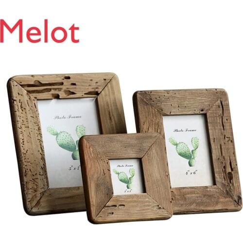 Solid Wood Old House Wooden Photo Frame Solid Wood Vintage Decoration Photo Frame Size 6 Inch 7 Inch Creative frame