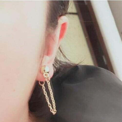 Ea1248 Europe punk Vintage simple unisex alloy geometry cross chain article earrings charm jewelry accessories