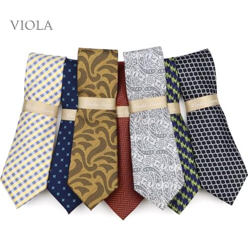 Fashion Striped Pliad Geometric Chains Woven Necktie 8cm Polyester Men Business Party Suit Tuxedo Male Tie Cravat Gift Accessory