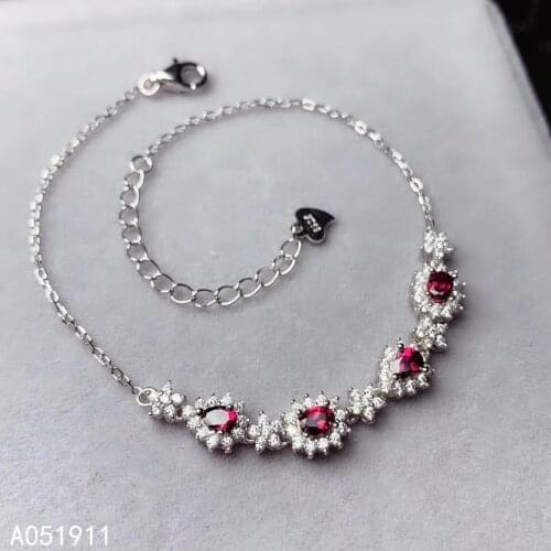 KJJEAXCMY fine jewelry natural garnet 925 sterling silver new women hand bracelet support test fashion
