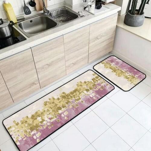 Kitchen Rectangle Mat Geometric Pineapple Printed Kitchen Floor Mat Modern Doormat For Bathroom Living Room Anti-Slip Carpet Rug