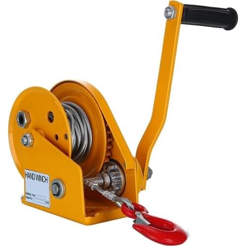 1800lb 20M--30M Boat windlastruck auto manual winch with self-locking with wire rope and hook, hand puller tire repair tool