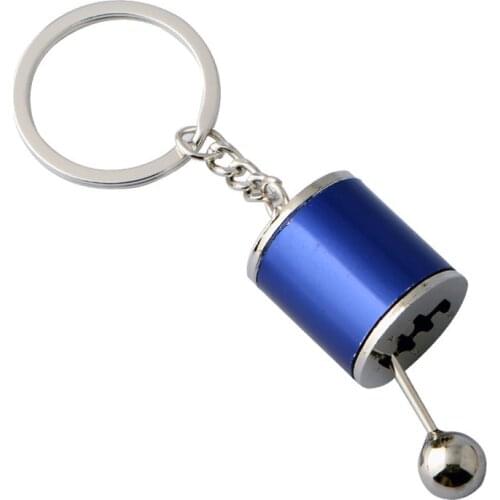 Hot Race Car Stalls Head Keychains Six-Speed Manual Shift Gear Keychain Auto Cars Parts Toy Short Shifter Knob Metal Gift