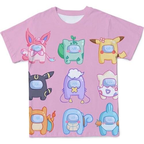 2021 Summer New Selling Mens Short-Sleeved 3D Print T-Shirt Between Us Cute Fashion Comfortable T-Shirt