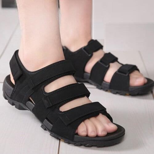 High quality New Casual Sandals Men Vietnamese Shoes Black And Brown Flat Shoes Summer Zapatos Plus Size 45 Light Beach slippers