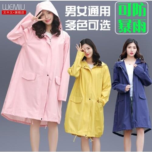 Anti-Rainstorm Adult Raincoat Womens Jacket Fashion Hiking Long Wit Zipper Waterproof Windbreaker Lightweight Full Body Poncho