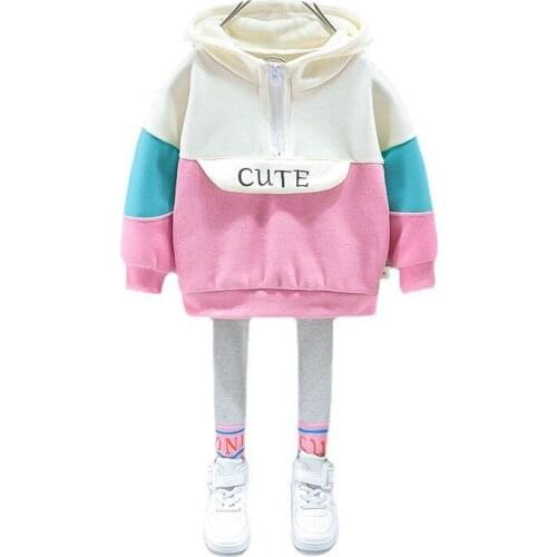 New Spring Autumn Toddler Casual Costume Girls Fashion Hoodies Pants 2Pcs/set Kids Cartoon Clothes Children Print Sportswear